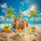 Allenjoy Summer Sea Sand Castle Photography Backdrop Gbsx-00383