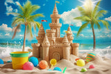 Allenjoy Summer Sea Sand Castle Photography Backdrop Gbsx-00383