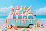 Allenjoy Summer Seaside Ice Cream Car Photography Backdrop Gbsx-00384