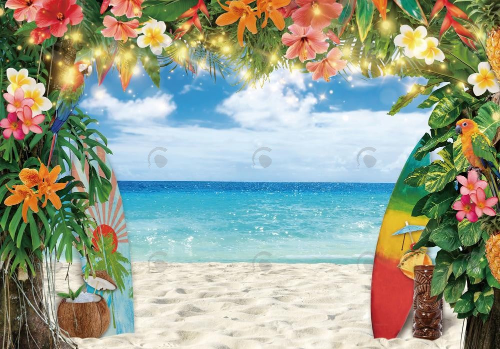 Allenjoy Summer Tropical Beach Photography Backdrop Gbsx-00932