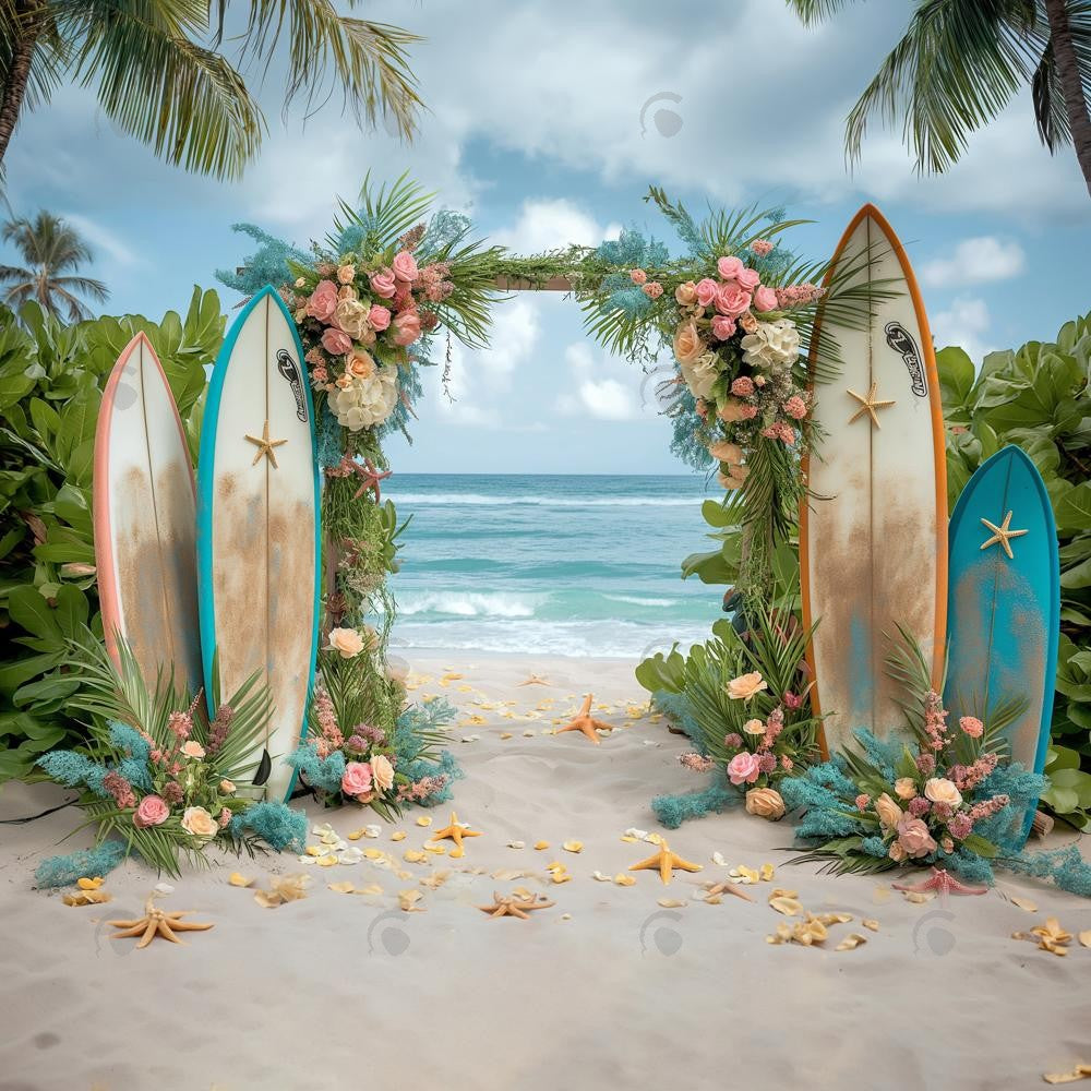 Summer Tropical Flower Arch Photography Backdrop GBSX-99932
