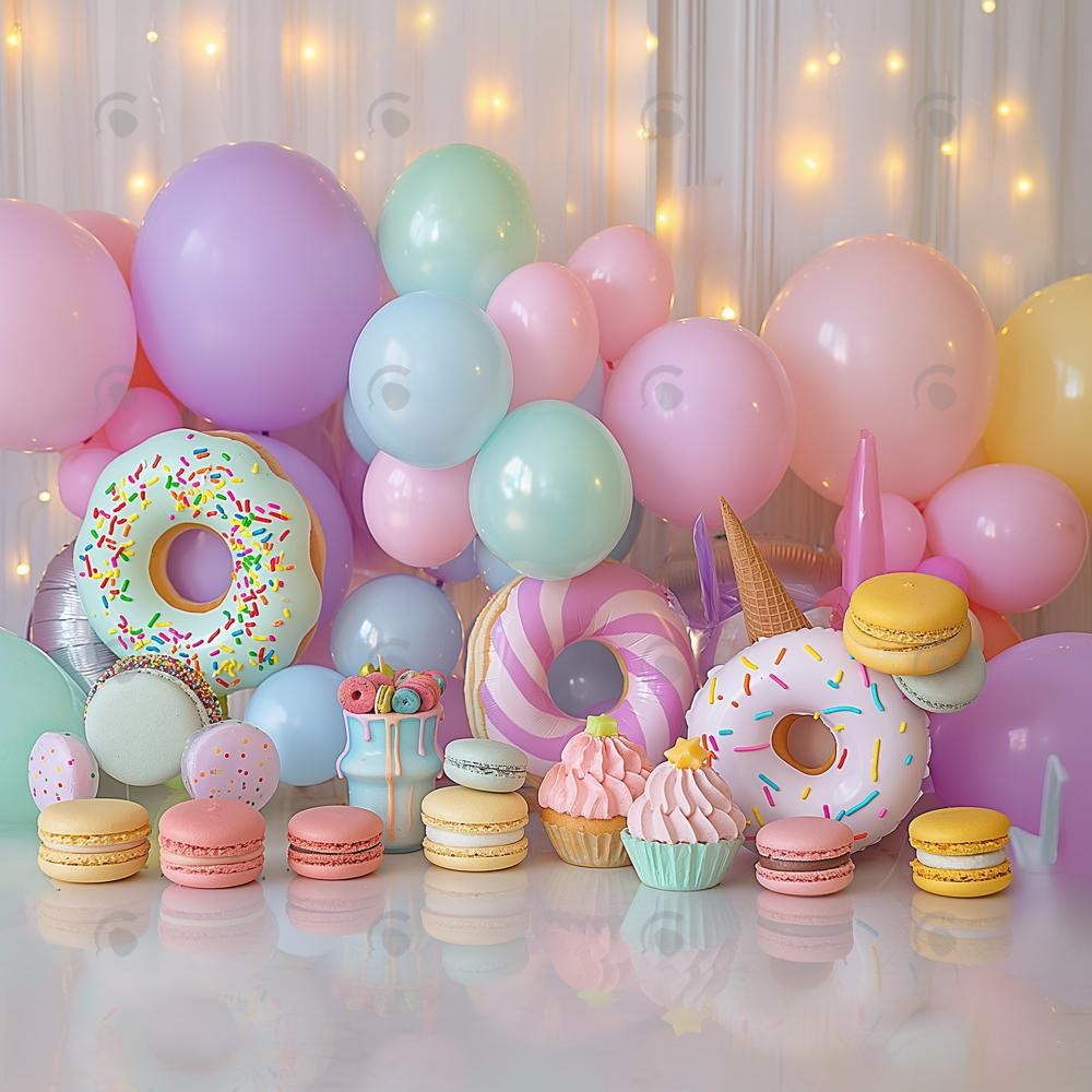 Allenjoy Sweet Donuts Balloons Photography Backdrop Gbsx-00508