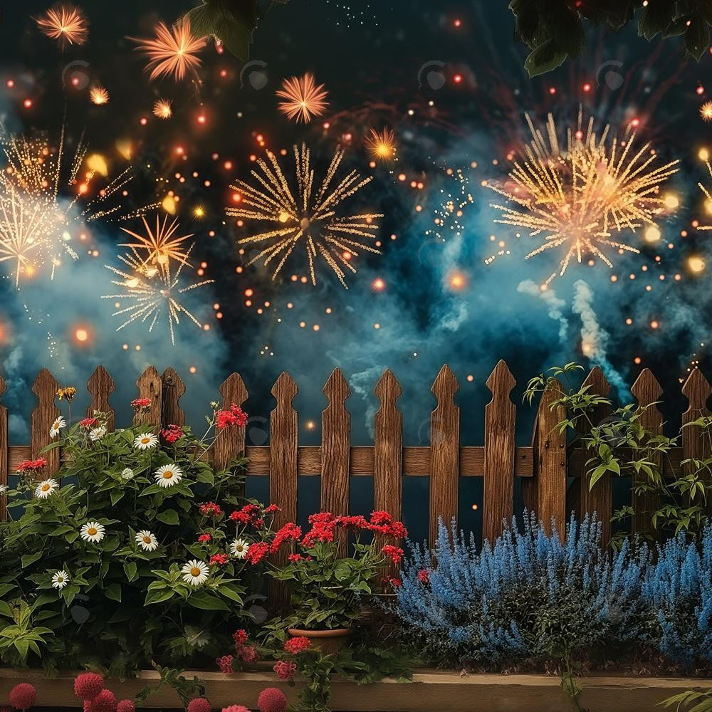 Allenjoy Sweet Summer Floral Fence Photography Backdrop GBSX-00027