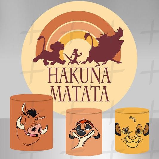 Lion's Reign Custom Round Backdrop With Plinths AS-DLZ-f3a796