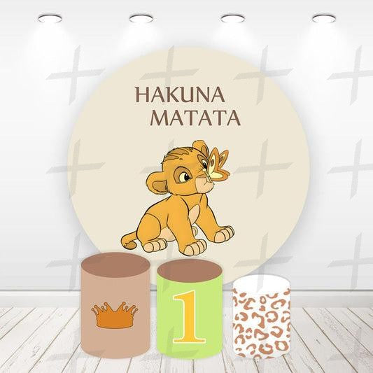 Lion's Reign Custom Round Backdrop With Plinths AS-DLZ-fe418d