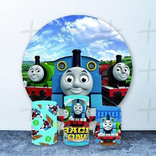 cartoon train Custom Round Backdrop With Plinths AS-DLZ-8bc4bd