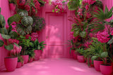 Allenjoy Tropical Hot Pink Door Photography Backdrop Gbsx-00314