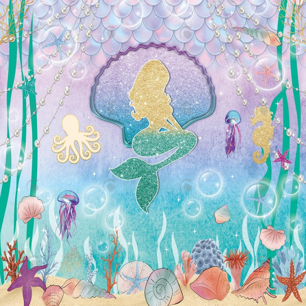 Allenjoy Under The Sea Mermaid Photography Backdrop GBSX-00016
