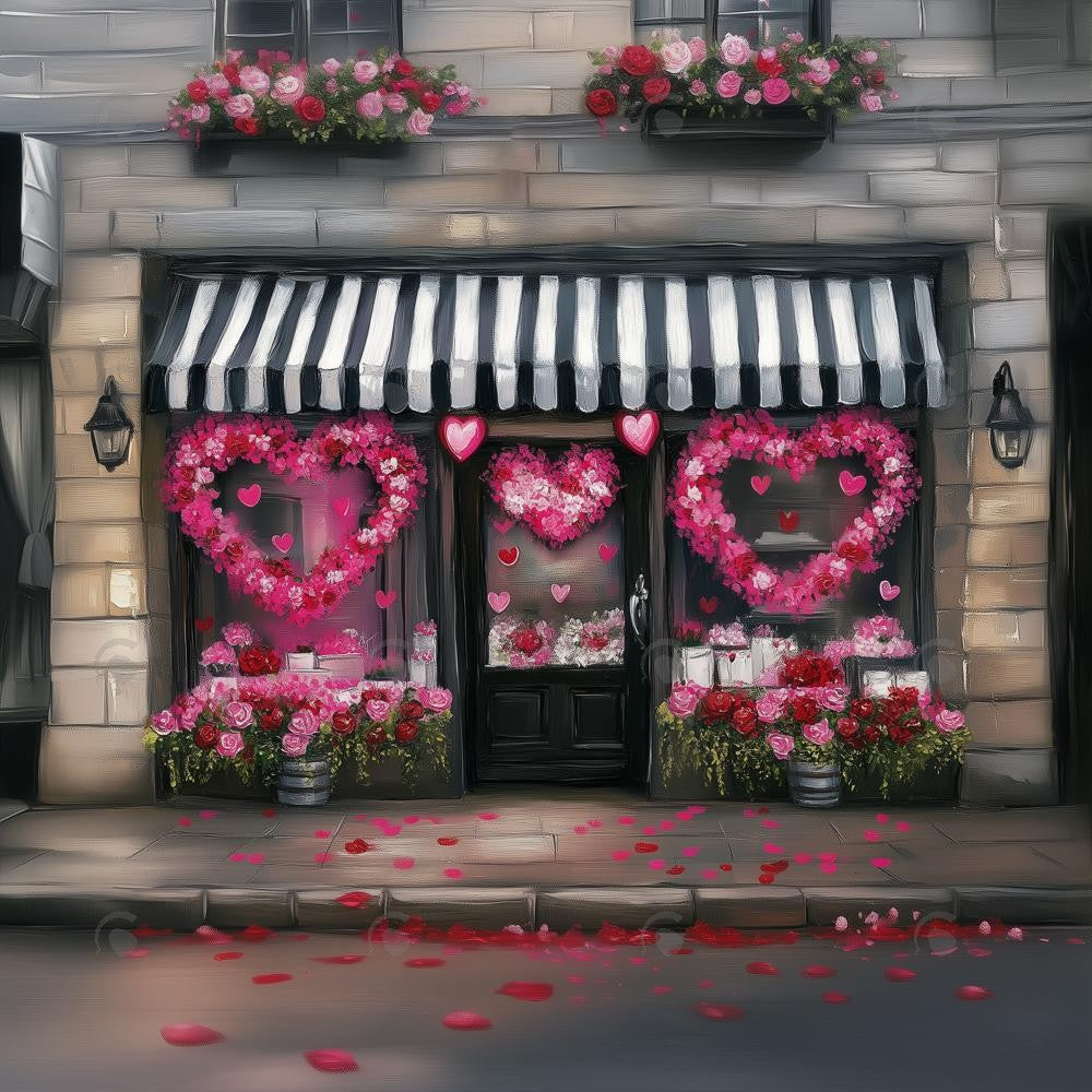 Allenjoy Valentine Flower Shop Photography Backdrop Gbsx-01367