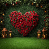 Allenjoy Valentine Garden Of Heart Roses Photography Backdrop Gbsx-01410