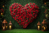 Allenjoy Valentine Garden Of Heart Roses Photography Backdrop Gbsx-01410