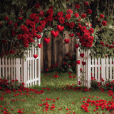 Allenjoy Valentine Garden Rose Flower Arch Photography Backdrop Gbsx-01429