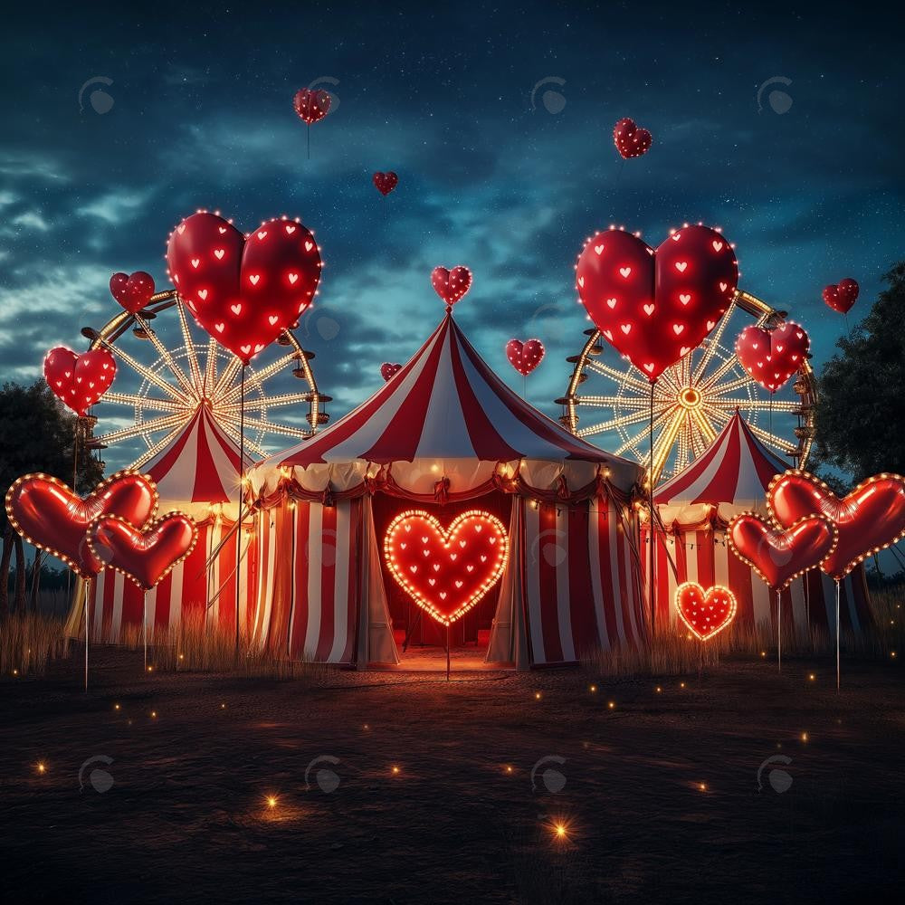 Allenjoy Valentine Hugs And Kisses Carnival Photography Backdrop Gbsx-01332