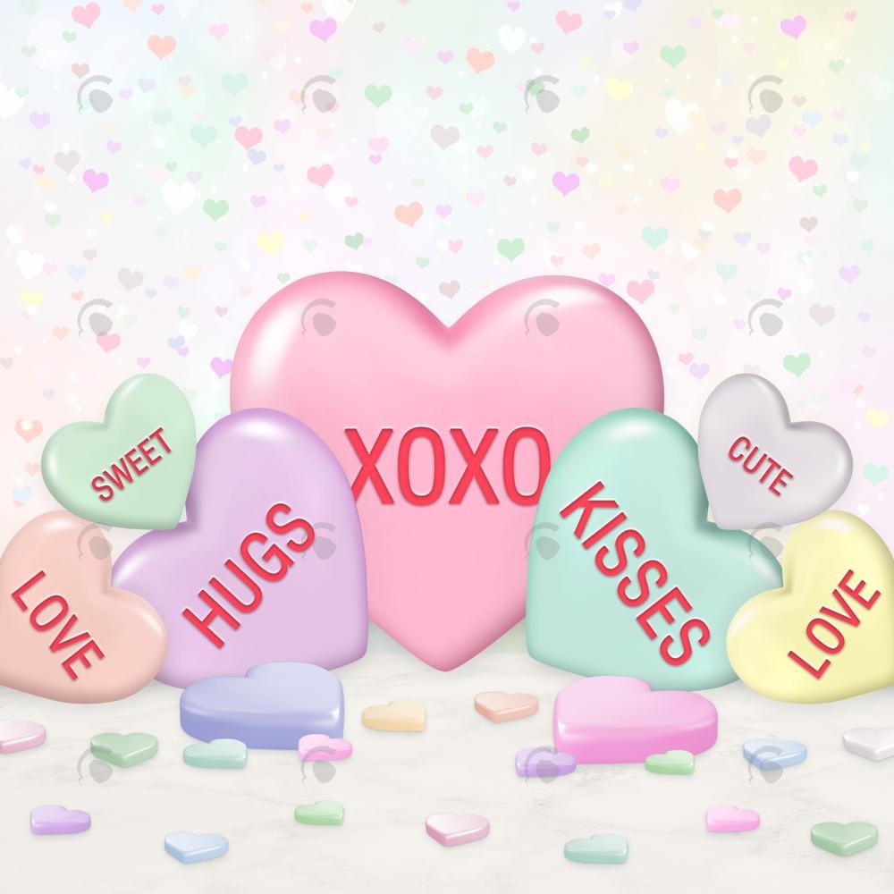 Allenjoy Valentine Hugs And Kisses Photography Backdrop Gbsx-01291