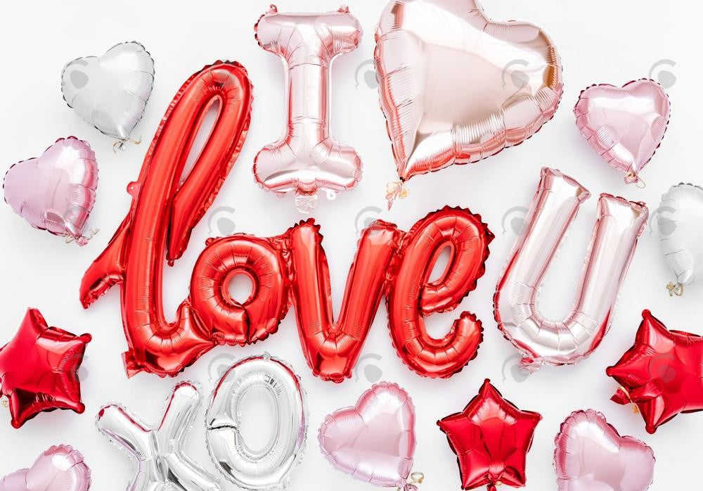 Allenjoy Valentine I Love You Balloons Photography Backdrop Gbsx-01235