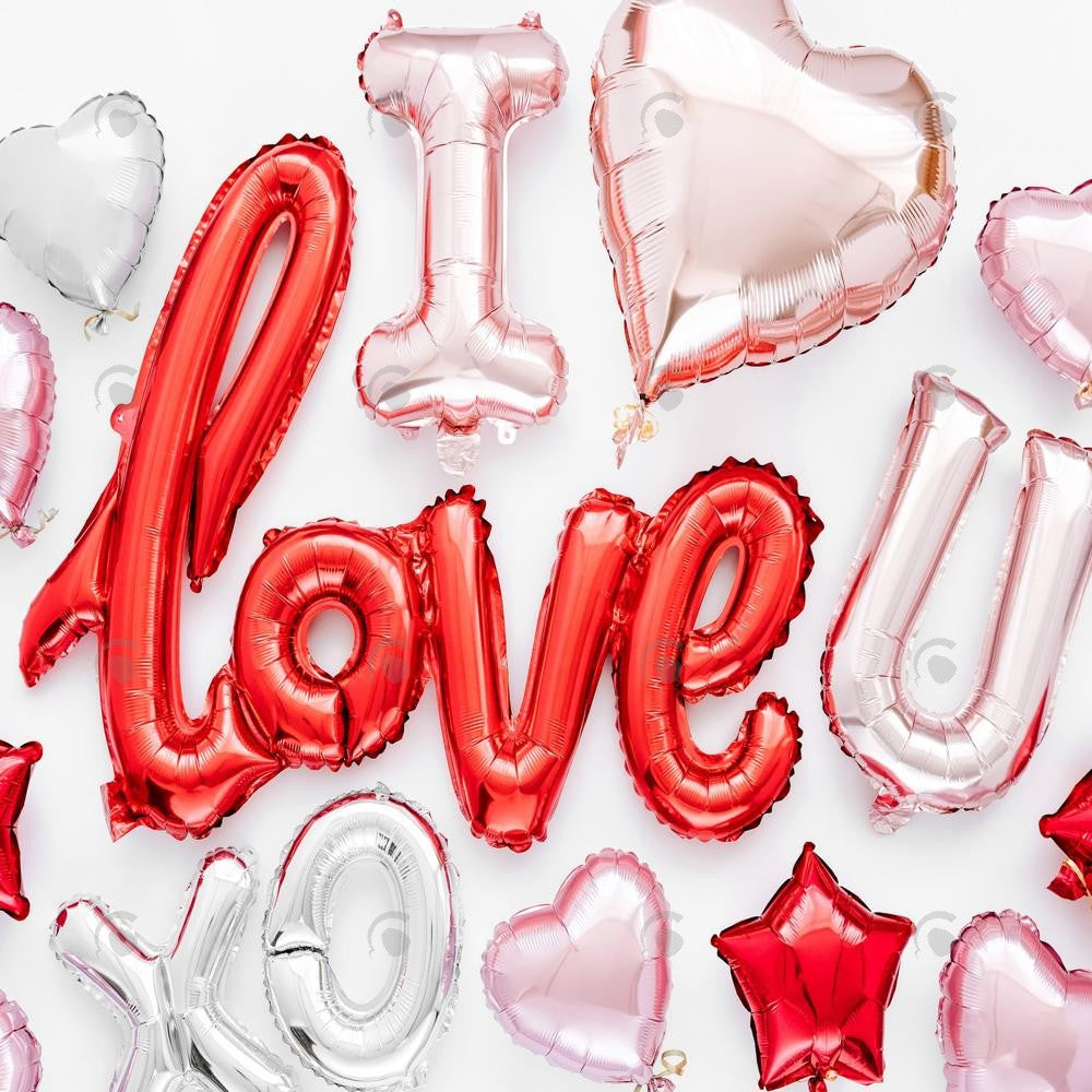 Allenjoy Valentine I Love You Balloons Photography Backdrop Gbsx-01235
