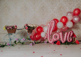 Allenjoy Valentine Love Balloons With A Bicycle Photography Backdrop Gbsx-01234