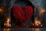 Allenjoy Valentine Love Rose Arched Candle Wall Photography Backdrop Gbsx-01330