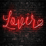 Allenjoy Valentine Neon Lover Dark Brick Wall Photography Backdrop Gbsx-01403