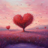 Allenjoy Valentine Painting Red Heart Tree Photography Backdrop Gbsx-01303