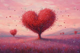 Allenjoy Valentine Painting Red Heart Tree Photography Backdrop Gbsx-01303