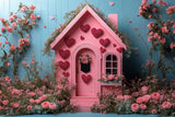 Allenjoy Valentine Pet Wooden Floral Dog House Photography Backdrop Gbsx-01428