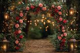 Allenjoy Valentine Picnic Flower Arched Path Photography Backdrop Gbsx-01356