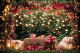 Allenjoy Valentine Picnic With Arched Flower Photography Backdrop Gbsx-01357