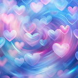Allenjoy Valentine Pink And Blue Bokeh Hearts Photography Backdrop Gbsx-01247
