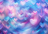 Allenjoy Valentine Pink And Blue Bokeh Hearts Photography Backdrop Gbsx-01247
