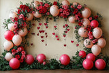 Allenjoy Valentine Pink Floral Arch Photography Backdrop Gbsx-01422