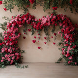 Allenjoy Valentine Pink Floral Arch Photography Backdrop Gbsx-01423