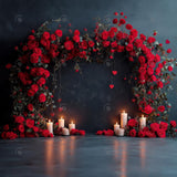 Allenjoy Valentine Pink Flower Arch Photography Backdrop Gbsx-01432