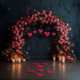 Allenjoy Valentine Pink Flower Arch Photography Backdrop Gbsx-01433