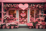 Allenjoy Valentine Pink Love Rose Flower Shop Photography Backdrop Gbsx-01319