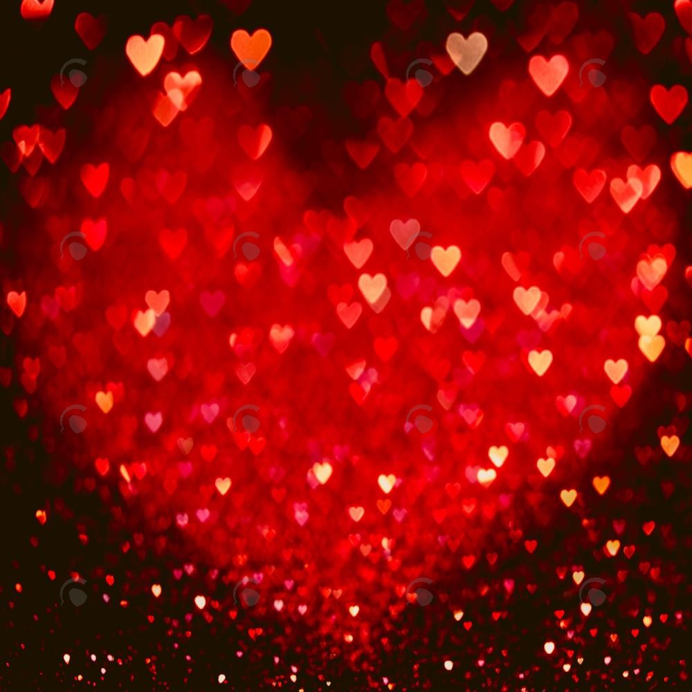 Allenjoy Valentine Red Bokeh Hearts Photography Backdrop Gbsx-01254