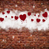 Allenjoy Valentine Red Brick Wall White Cloud Glitter Photography Backdrop Gbsx-01296