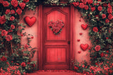 Allenjoy Valentine Red Flower Door Photography Backdrop Gbsx-01325