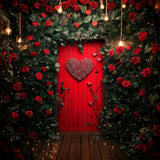Allenjoy Valentine Red Flower Door Photography Backdrop Gbsx-01326