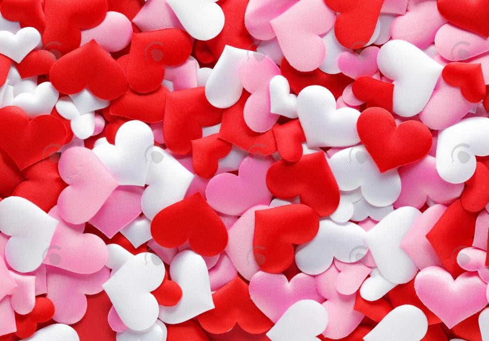 Allenjoy Valentine Red Pink And White Hearts Photography Backdrop Gbsx-01240