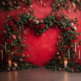 Allenjoy Valentine Red Rose Heart Arch Photography Backdrop Gbsx-01300