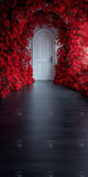 Allenjoy Valentine Red Walls And White Doors Flower Photography Backdrop Gbsx-01415