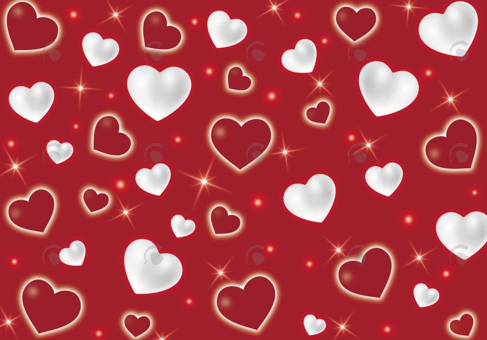 Allenjoy Valentine Red White Hearts Pattern Photography Backdrop Gbsx-01264