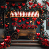 Allenjoy Valentine Romantic Heart Roses Cart Photography Backdrop Gbsx-01334