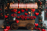 Allenjoy Valentine Romantic Heart Roses Cart Photography Backdrop Gbsx-01334