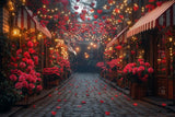 Allenjoy Valentine Romantic Street Floral Photography Backdrop Gbsx-01387