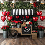 Allenjoy Valentine Rose Flower Cart Photography Backdrop Gbsx-01349