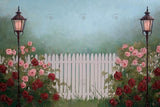 Allenjoy Valentine Spring Flower Garden Fence Photography Backdrop Gbsx-01341