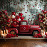 Allenjoy Valentine Truck With Heart Balloons Photography Backdrop Gbsx-01338