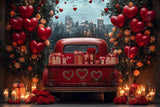 Allenjoy Valentine Truck With Heart Balloons Photography Backdrop Gbsx-01337